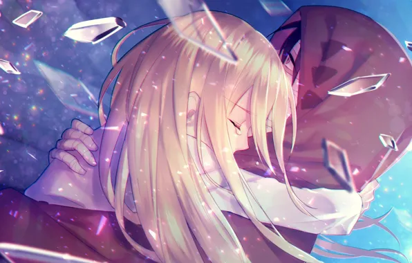 Девушка, парень, обнимашки, Ангел кровопролития, Satsuriku no Tenshi