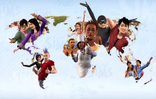 Карта, персонажи, симулятор, The Sims 3