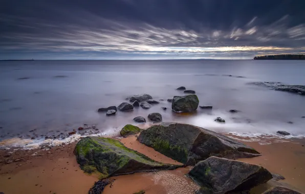 Море, камни, берег, Sverige, Tylösand