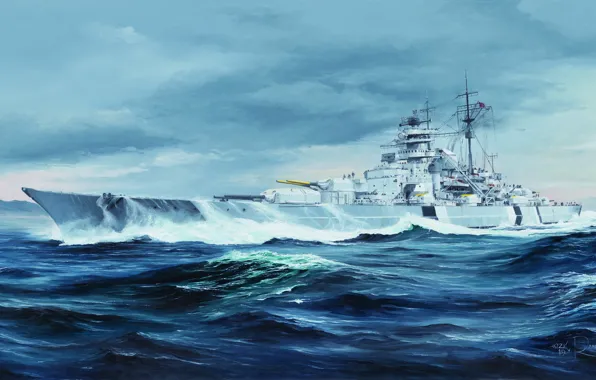 Германия, Bismarck, 1939, Бисмарк, линкор немецкого военного флота, кригсмарине