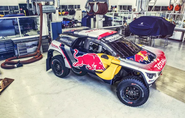 Авто, Машина, Мастерская, Скорость, Peugeot, Гараж, Red Bull, Rally