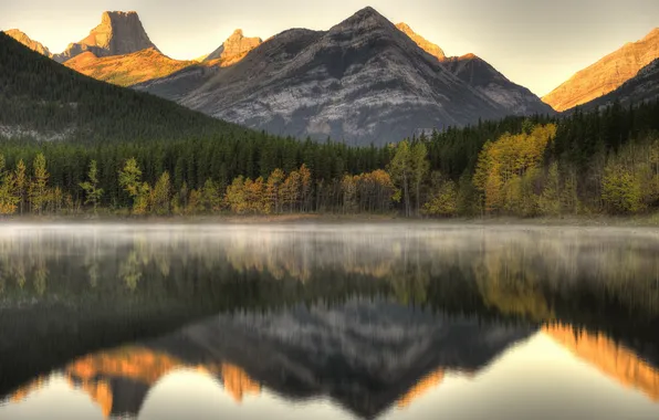 Пейзаж, горы, озеро, Alberta, Kananaskis