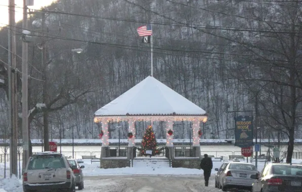 Christmas, Winter, Gazebo, Cold Spring, Cold Spring Gazebo