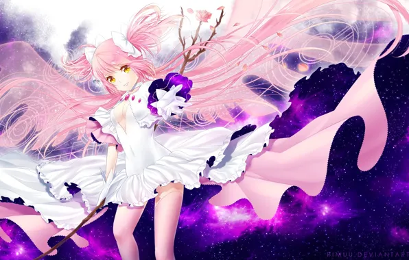 Аниме, платье, арт, девочка, mahou shoujo madoka magica