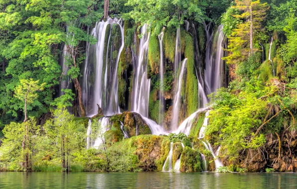 Водопад, Хорватия, Плитвицкие озера
