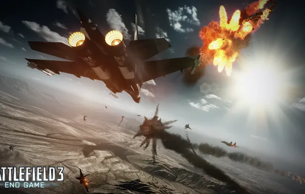 Картинка пустыня, самолёт, battlefield 3, End Game, Air-Superiority