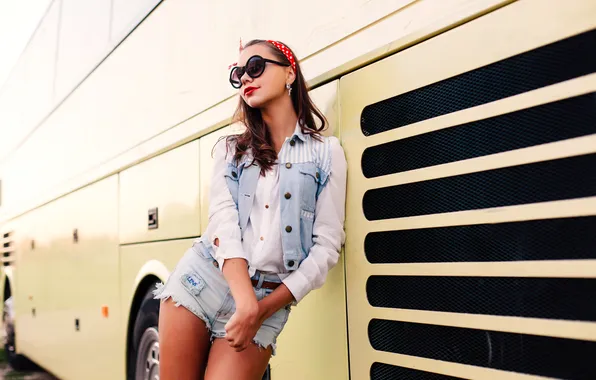 Girl, shorts, woman, model, elegant, stylish, sunglasses, fashionable