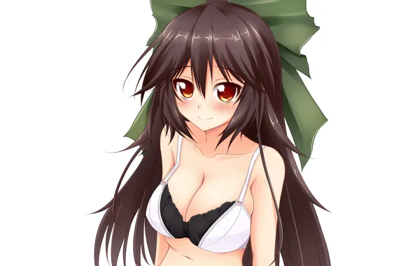 Girl, sexy, lingerie, bra, cleavage, long hair, boobs, anime