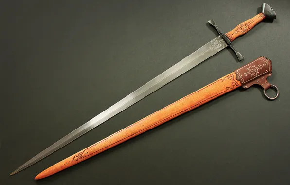 Фон, сталь, меч, рукоятка