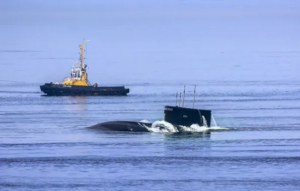 Лодка, всплытие, подводная, дизельная