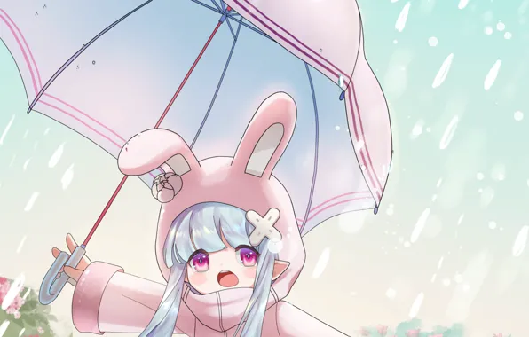 Дождь, зонт, девочка, С нуля, Re: Zero Kara Hajimeru Isekai Seikatsu