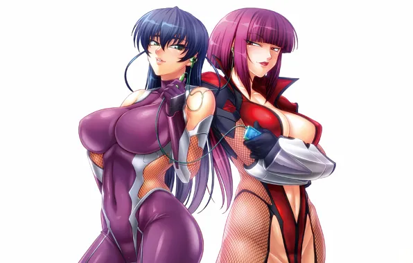 Sexy, cleavage, pink hair, green eyes, long hair, girls, boobs, anime