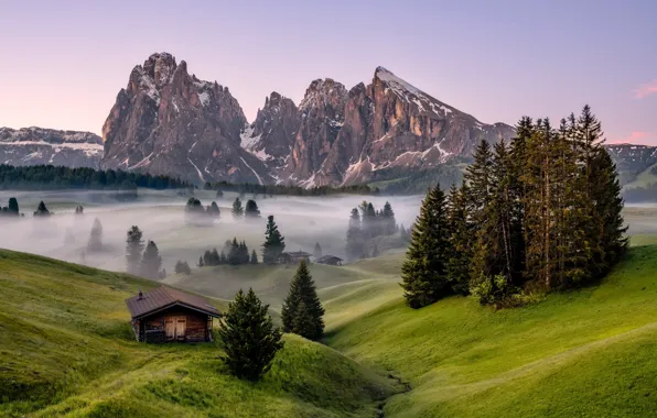 Картинка Italy, Dolomite Alps, Sea of Fog