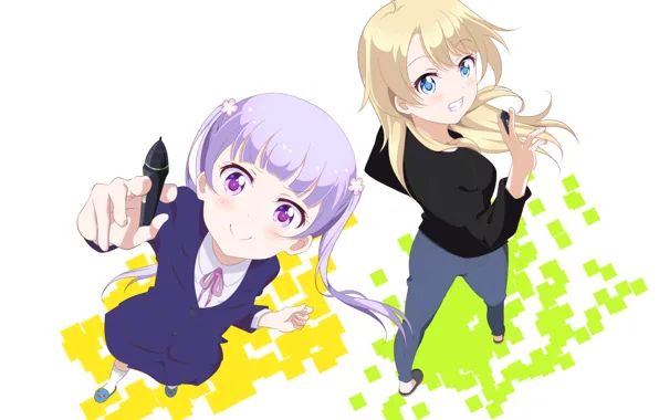 Девочки, ручка, тапочки, New Game!