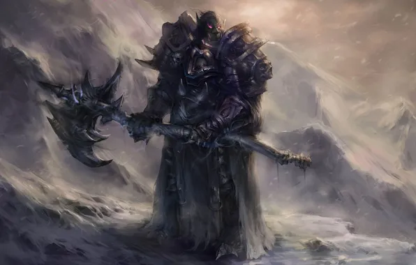 Картинка WoW, World of Warcraft, Death Knight, Orc, орк, рыцарь смерти