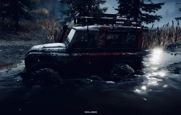 HDR, Land Rover, Water, Game, Defender, Trees, Michigan, Offroad