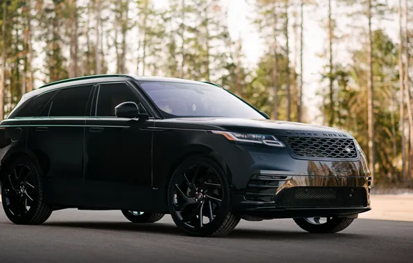 Картинка Land Rover, Range Rover, Black, Autumn, SUV, Velar