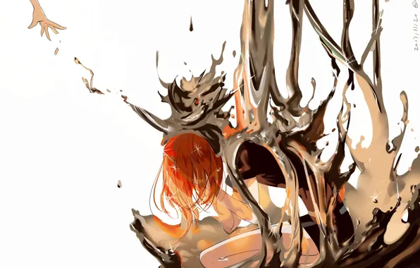 Рука, жидкость, аниме, арт, Houseki no Kuni, Страна Самоцветов