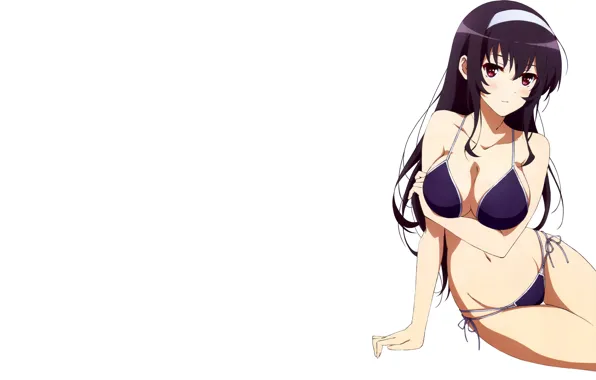 Girl, sexy, cleavage, long hair, boobs, anime, beautiful, pretty
