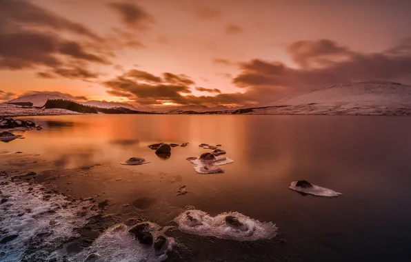 Пейзаж, горы, озеро