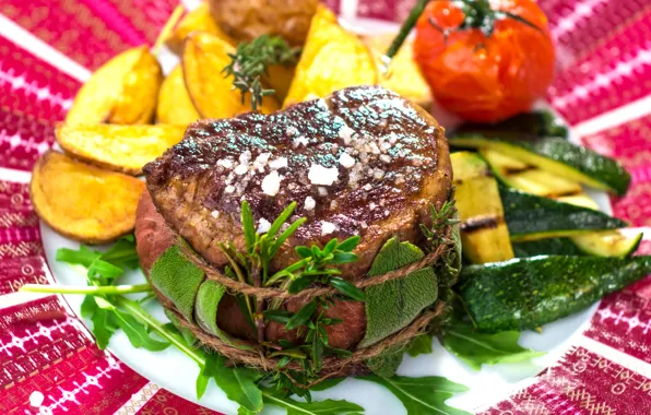 Мясо, овощи, помидор, Meat, картофель, vegetables, tomato