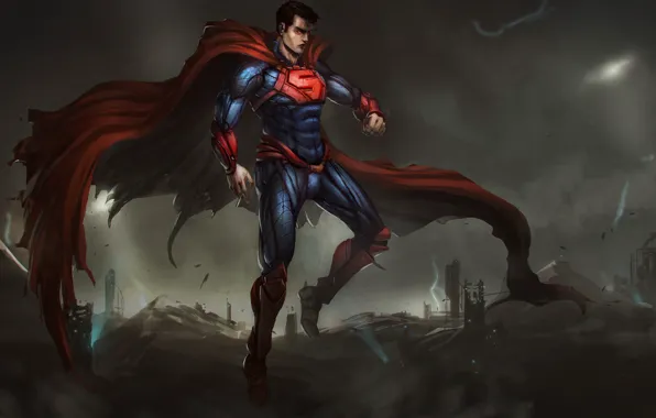 Картинка костюм, броня, superman, art, DC Comics, Clark Kent, Man of Steel, Kal-El