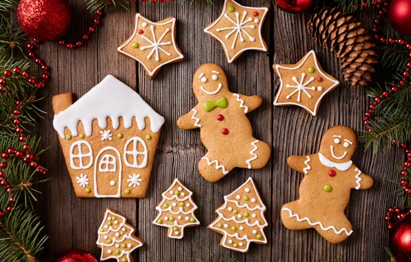 Картинка Новый Год, печенье, Рождество, Christmas, выпечка, сладкое, Xmas, глазурь