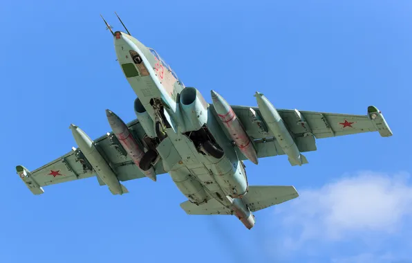 Картинка штурмовик, взлёт, Су-25УБ