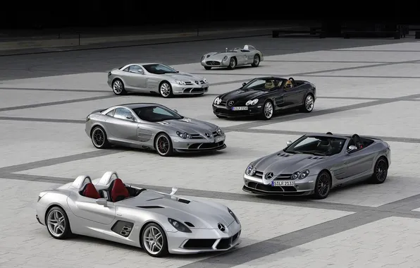 Картинка SLR, Mercedes, Benz, модели, эволюция, мерседесы, развитие