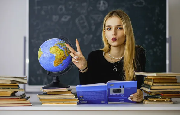 Блондинка, учительница, woman, school, милая девушка, teacher, blonde girl