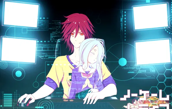Аниме, арт, двое, No Game No Life, Нет игры нет жизни