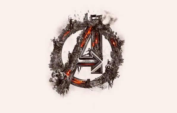 Фон, лого, Мстители, Avengers:Age of Ultron