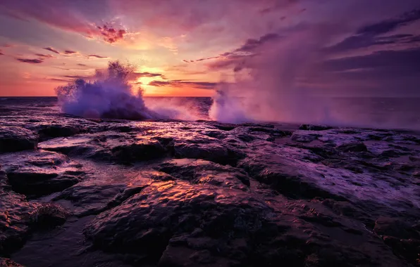 Сша, gooseberry falls state park, минессота, Superior Waves