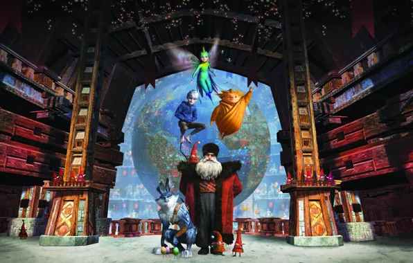 Картинка мультфильм, Новый Год, фэнтези, DreamWorks, 2013, Санта-Клаус, Хранители снов, Пасхальный кролик