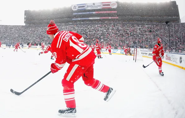 Обои Игра, Снег, Спорт, Лед, Торонто, Лёд, Detroit, NHL На Телефон.