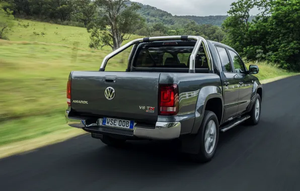 Дорога, движение, Volkswagen, пикап, Amarok, Highline, Double Cab, 2016