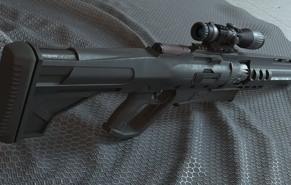 Оружие, прицел, винтовка, weapon, sci-fi, rendering, rifle, scope