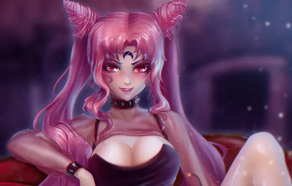 Девушка, арт, розовые волосы, black lady, toei animation, красавица-воин сейлор мун, chibiusa, prywinko