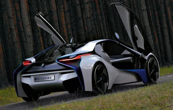 Concept, бмв, двери, BMW, концепт, Vision, задок, EfficientDynamics