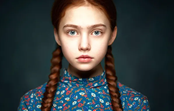 Портрет, девочка, косички, Alexander Vinogradov