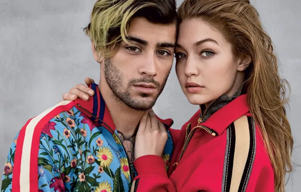 Девушка, фото, модель, объятия, пара, парень, влюбленные, Gigi Hadid