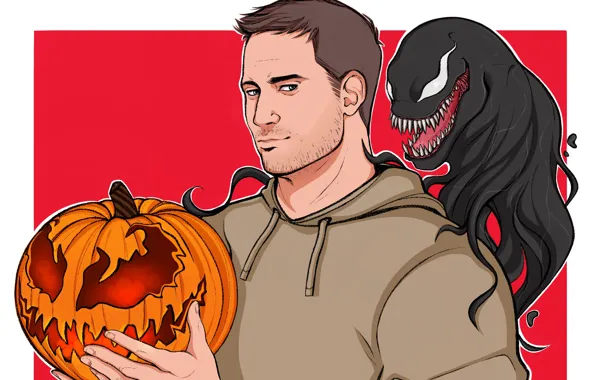 Тыква, halloween, Веном, Venom, Эдди Брок, by thenastyw0rld