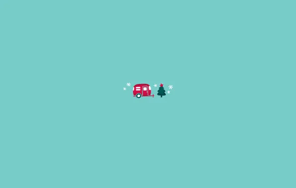 Картинка снежинки, елка, новый год, мини, хиппи, фургон