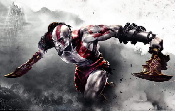 Картинка god of war, бог войны, god of war 3, Kratos, sony, ps3, клинки