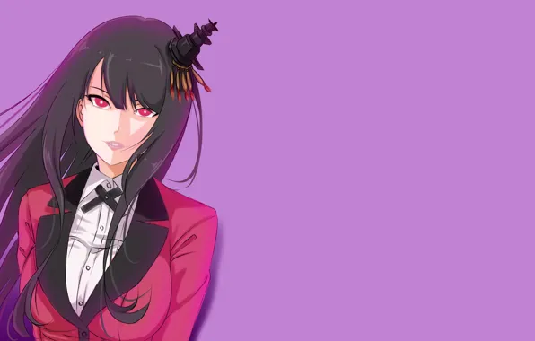 Girl, anime, red eyes, face, japanese, oppai, bishojo, Kakegurui