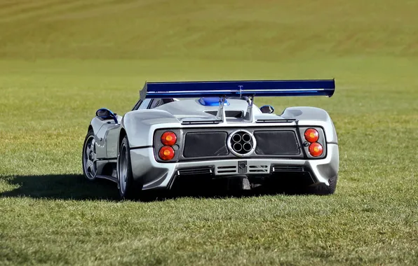 Суперкар, Pagani, supercar, вид сзади, 2004, Monza, Zonda C12 S, Pagani Zonda C12 S Monza