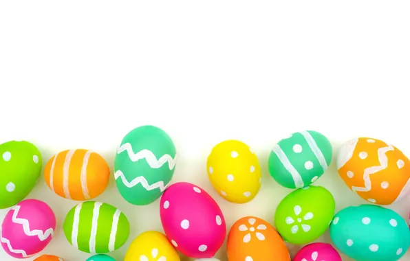 Colorful, Пасха, background, eggs, Happy Easter, Easter eggs