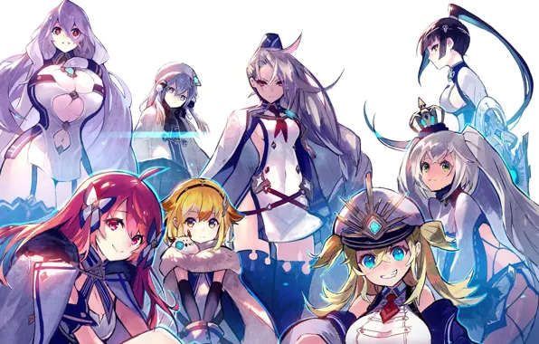 Kawaii, girl, anime, pretty, manga, group, oppai, bishojo