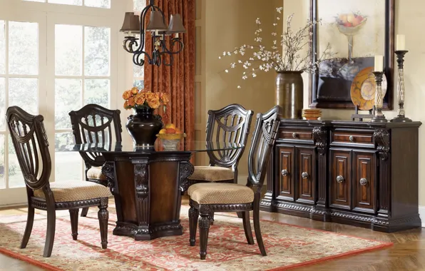 Комната, интерьер, interior, столовая, dining room, rustic style
