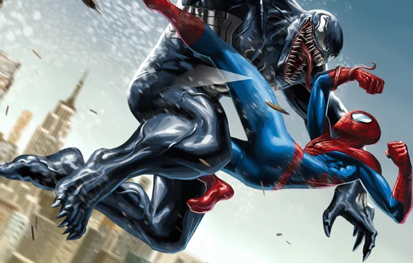 Картинка Marvel, Venom, Peter Parker, Spider Man, Eddie Brock, Comics Art